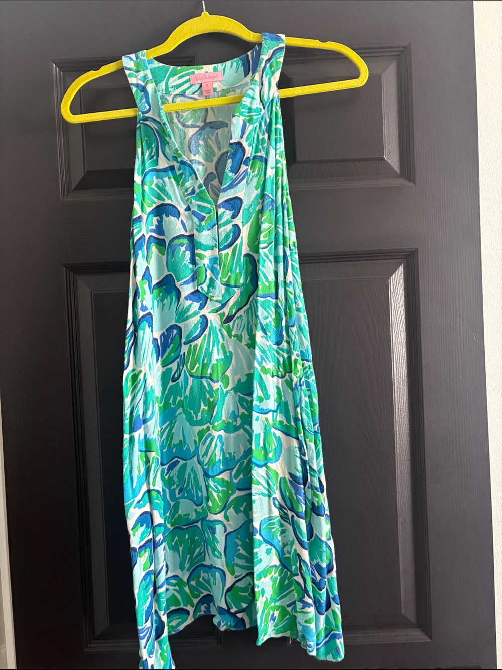 Lilly Pulitzer Sleeveless Mini Dress in Blue and Green Floral